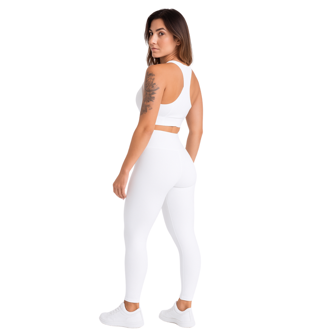 Conjunto Poliamida Top Nadador - Branco