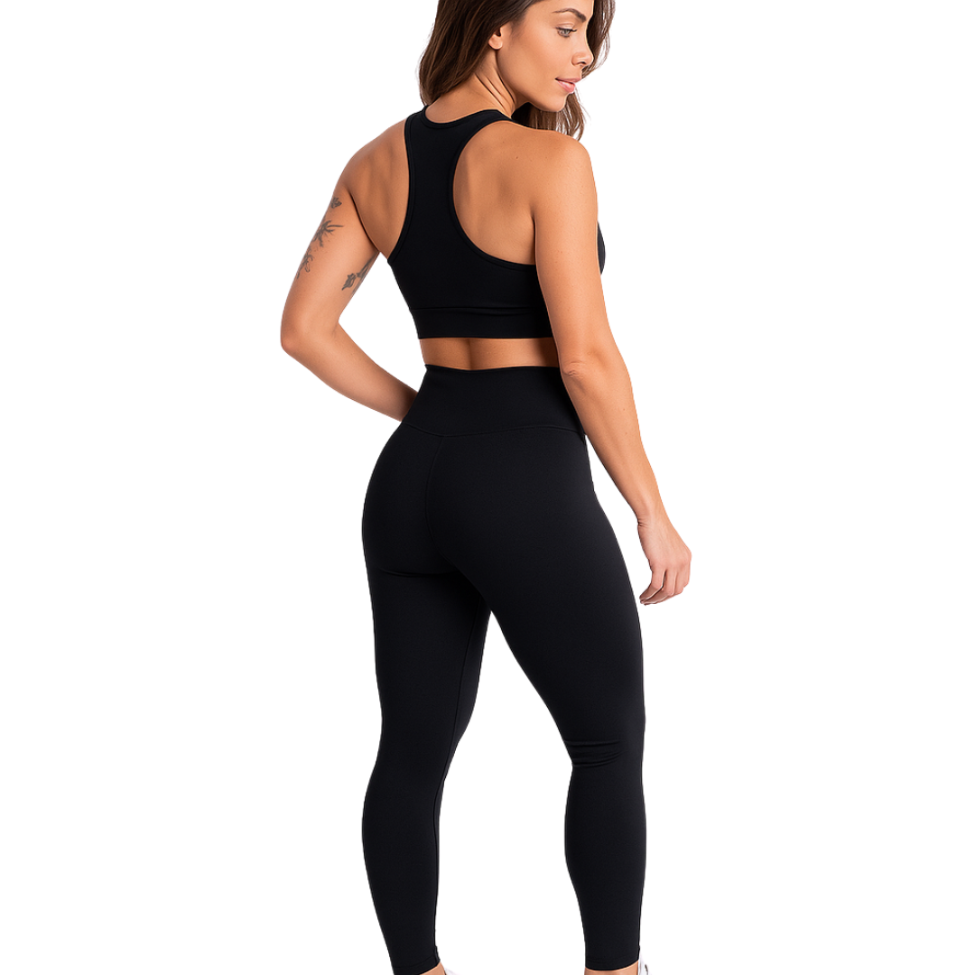 Conjunto Poliamida Top Nadador - Preto